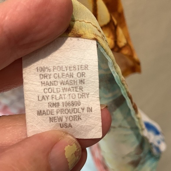 Bellissima flowing reptile feathery print Sheer Blouse medium - Picture 10 of 10